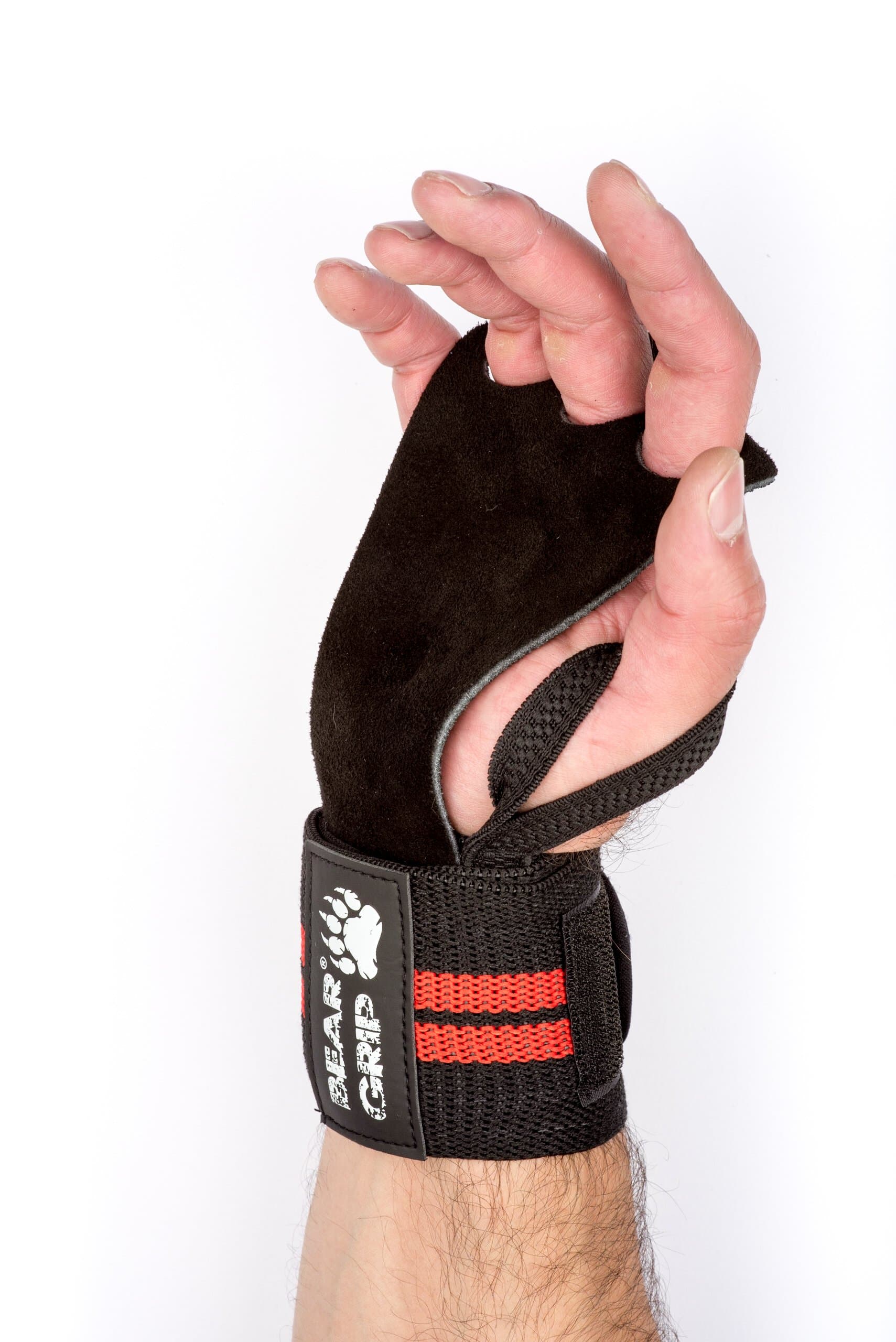 BEAR GRIP CROSSFIT Leather palm gloves protector wrist support wraps, Ideal for WOD Fitness, Weight lifting, Powerlifting, One Size Fits All Special Design