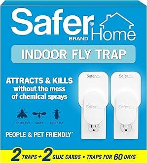 Home Indoor Plug-in Fly Trap - SH502-2SR - Effective Fruit Fly Traps for Indoors, Gnat Traps for House Indoor, 800 Total Sq Ft Protection - 2 Devices + 2 Glue Cards