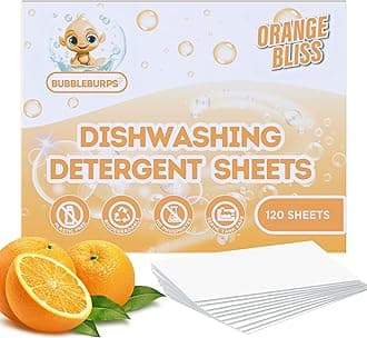 Dishwasher Detergent Sheets, 120 Washes, Natural Dishwasher Detergent Liquid, No Plastic or Phosphate Septic & Gray Water Safe, Organic, No Mess, Use in Dishwasher or Sink