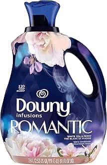 DownyInfusions Liquid Fabric Softener, Romantic, White Tea & Peony 2.4 Liter