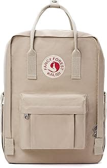 Casual Laptop Backpack 15 Inches Classic Camping Rucksack Travel Outdoor Square Daypack College Hiking Gym Bag, Khaki