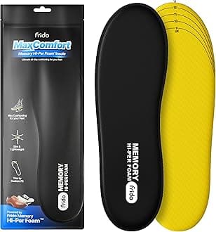 Frido Max Comfort Memory Hi-Per Foam Trimmable Insole compatible for Formal Shoes | Loafers | Running | and Casual Shoes, Size Large, 43 to 48 EU (Pack of 1 Pair)