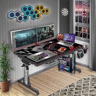 Xtreme PRO Direct Theme Image Printed Computer Table for Gaming, Work & Study Desk. Large for PC, Dual Monitors, iMac, and Laptops. Carbon Steel & Engineered Wood. Black Stand 4x2 FEET (XPB4_CT-189)