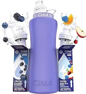 32oz. Matte Periwinkle Stainless Steel Water Bottle with Periwinkle Lid, 2 Flavors (LifeSip Blackberry Blueberry, GoSip Berry Blue Punch) Zero Calories, No Sugar