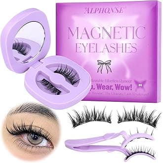 Magnetic Eyelashes Without Eyeliner Reusable Magnetic Lashes with Applicator Manga False Eyelashes Natural Look No Glue Needed pestañas postizas magneticas by ALPHONSE