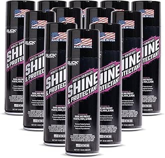 Shine & Protectant Spray 17.35 FL OZ. - High Gloss Clear Coating Renew Vinyl, Plastic, Rubber, Trim, Tire, Car, Truck, Motorcycle, Dirt Bike (12-Pack)