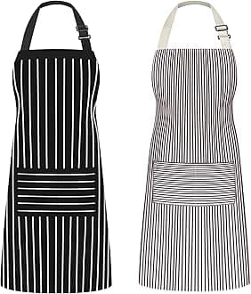 Syntus2 Pack Adjustable Bib Apron Waterdrop Resistant with 2 Pockets