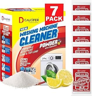 Washing Machine Cleaner Descaler Powder Descaling Appliance Quick Drum Descale Deep Cleaning for Semi and Fully Automatic Front and Top Load Tub Clean 7 Pouches 350g Pack of 1