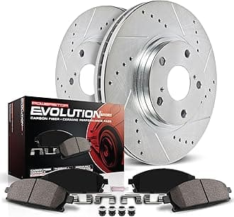 Power Stop Brake Kit For 2007-2014 Toyota FJ Cruiser, 2005-2022 Toyota Tacoma 6 Lug, 2003-2009 4Runner 12.56" Rotors - Front Carbon-Fiber Ceramic Brake Pads & Drilled Slotted Rotors Replacement, K137