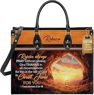 Personalized Leather Handbag for Women, Custom Name Church Bag, Christian Gifts, Gifts for God Lovers
