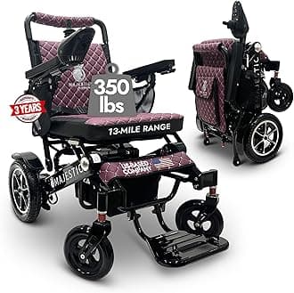 Electric Wheelchairs for Adults, 350 lbs Capacity, Up to 13 Miles Range, Lightweight Wheelchair for Seniors,Remote Controlled Wheel Chair, All Terrain, Airline and Cruise Approved, IQ-7000 by Majestic