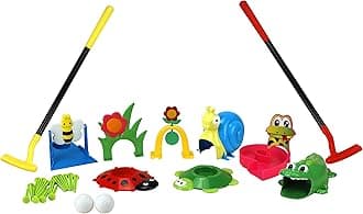 Children Golf Set, w/Golf Clubs, Practice Holes, Floral/Animal Obstacles, Golf Balls