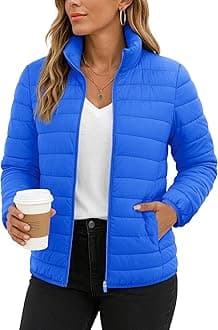 TACVASEN Women's Puffer Jackets Quilted Packable Puffy Coats Lightweight Winter Warm Zip Up Down Jacket Stand Collar