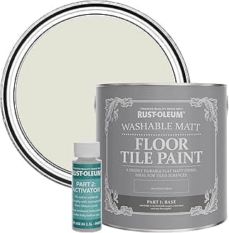Rust-OleumBeige Washable Matt Floor Tile Paint - Portland Stone 2.5L