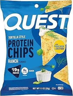 Nutrition Ranch Tortilla Style Protein Chips, 19g Protein, 4g Net Carb, High Protein, Low Carb, Gluten Free, 1.1 Ounce (Pack of 12)