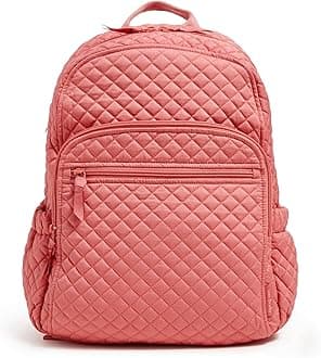 Vera Bradley Women's Cotton Campus Backpack, Terra Cotta Rose - Recycled Cotton, One Size
