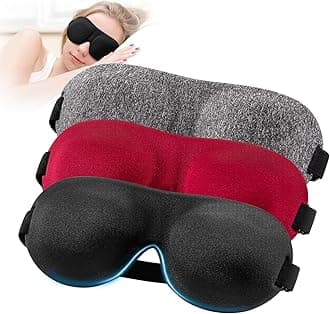 YIVIEW Sleep Mask for Back and Side Sleeper Pack of 3, 100% Light Blocking 3D Eye Masks for Sleeping, Lightweight & Breathable Eye Cover for Women Men, Zero Pressure Night Blindfold
