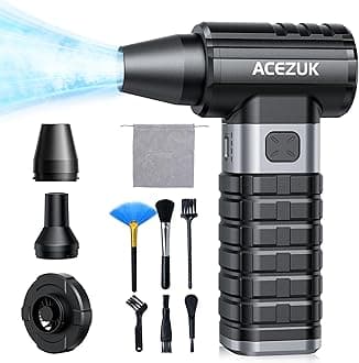 Compressed Air Duster 4-Gear Adjustable 300000RPM Electric Air Duster Rechargeable Brushless Motor Mini Cordless Air Blower for Keyboard, Electronics,Car and Home Cleaning Replaces Compressed Air Can