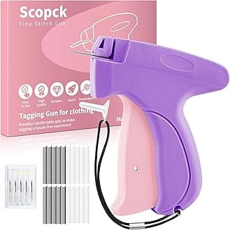 Stitch Gun for Clothes - Handheld Stitch Gun Quick Clothing Fixer - Tagging Gun - Includes 6 Needle, 1000 Black Fasteners & 1000 White Fasteners