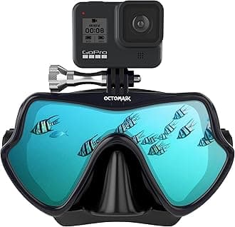 OCTOMASK - Frameless Scuba Mask w/Mount for all GoPro Hero Cameras for Scuba Diving, Snorkeling, Freediving