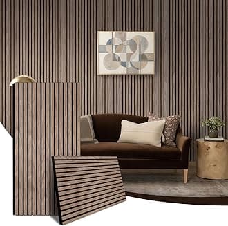 AKK-Star Acoustic Wood Slat Wall Panels, 2-Pack – 47.2 x 23.6 x 0.7 Inches, Sound Absorbing Wood Panels for Modern Interiors – Covers 15.5 Sq. Ft. (4# Walnut)
