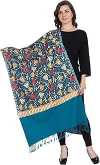 - SWI WITH LABEL Women's Kashmiri Aari Embroidered Wool Stole