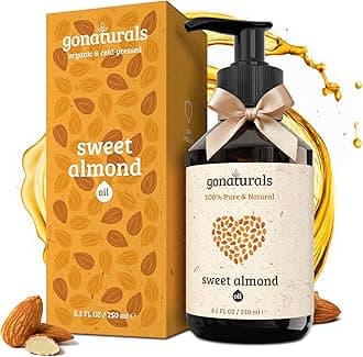Sweet Almond Oil 250ml – 100% Pure Cold-Pressed for Skin, Face, Hair, Beard, Scalp, Nails, Massage, Pregnancy, Baby Care, Makeup Cleanser – Hydrating, Vegan, Made in Germany