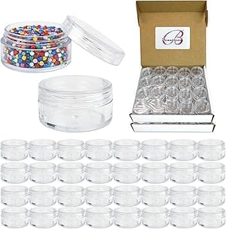(Quantity: 100 Pieces) Beauticom 10G/10ML Clear Lid Plastic Cosmetic Lip Balm Lip Gloss Cream Lotion Eyeshadow Container Jars