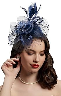 Fascinators Hat for Women Tea Party Headband Kentucky Derby Wedding Flower Cocktail Mesh Feathers Hair Clip