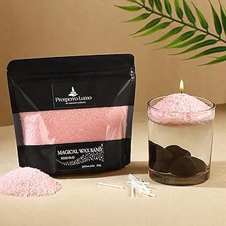 by Parkash Candles Non Toxic Luxury Powder Candles - Refillable Sand Wax with 20 Wicks || 200 Gram || Candle Making || Home Decor (Rose OUDH)