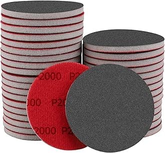 20Pcs 3 Inch Hook and Loop Sanding Sponge Disc with Buffer Backing 2000 Grit Wet or Dry Sanding Sheets Reusable Hand Sander Sandpaper - Curved Surface Sanding Pads for Automotive Wood Metal