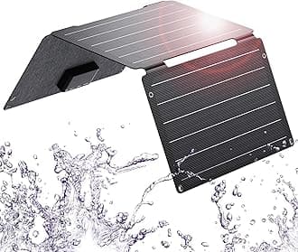 Solarpowa 30W Solar Charger, ETFE Solar Panel Charger with DC, USB-C Fast Charging 18W and USB-A QC3.0, IP68 Waterproof, Compatible with iPhone, Samsung, iPad, Small Power Station