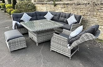 GARDEN SOFA DINING SET RATTAN OUTDOOR LIVING