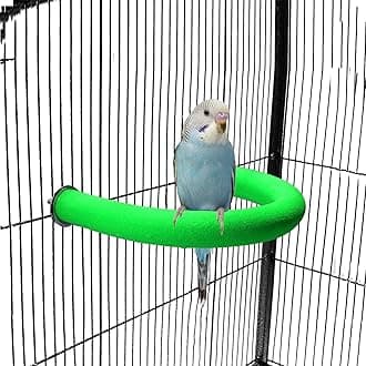 TeTupGaU Shape Parrot Perch Stand Pet Toy Bird Platform Sand Paw Grinding Clean Stick Cage Exercise Conure Budgie Cockatiel Accessories (Green Extra Small)
