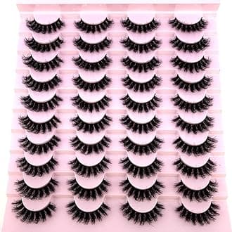 HBZGTLAD 20 Pairs 25 mm 3d Mink Lashes Bulk Faux with Custom Box Wispy Natural Mink Lashes Pack Short Wholesales Natural False Eyelashes (ja30)