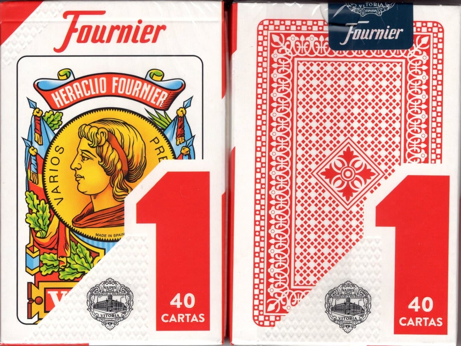 1-40 Spanish Playing Cards (Red)