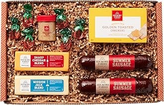 Hickory Farms Farmhouse Meat & Cheese Food Gift Basket (Small) - Box Set | Charcuterie Board Food | Summer Sausage | Father's Day | Mother's Day | Easter | Christmas | Holiday | Housewarming | Gourmet | Sympathy | Care Package