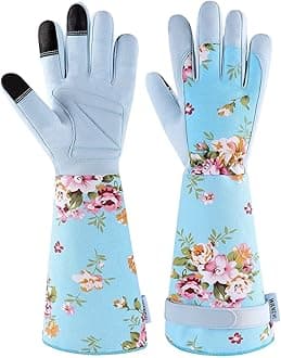 Extended Sleeve Garden Gloves for Women, Soft Grip Gardening Gloves, Lightweight Comfort Wear for Planting, Landscaping & Outdoor Tasks, Blue Small