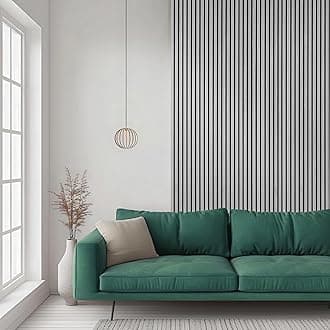 DecorAndDecor Acoustic Slat Wood Wall Panel and Ceiling Panelling Decorative 3D MDF 240 x 60 cm - Grey