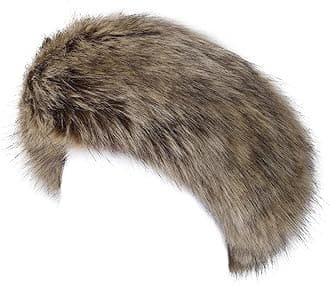 Winter Fluffy Faux Fur Headband Hat Ear Warmer Head Wrap Head Warmer for Women (Natural Color)