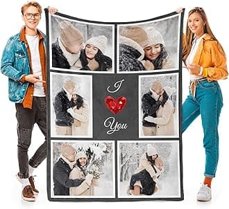I Love You Gifts for Couples, Custom Blanket with Photos, Personalized Blankets with Pictures, Photo Blankets Using My Own Photos, Personalised Gifts for Christmas