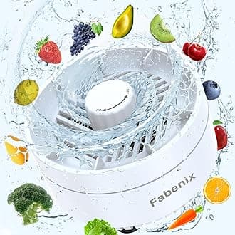 Fruit and Vegetable Washing Machine. Rotatable Fruit and Vegetable Purifier. The Fruit Cleaner Device Automatically Turns on in The Water. Use Water Rotator and OH ion Purification Technology