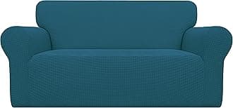 Easy-Going Stretch Loveseat Slipcover 1-Piece Sofa Cover Furniture Protector Couch Soft with Elastic Bottom for Kids Polyester Spandex Jacquard Fabric Small Checks(Loveseat, Deep Teal)