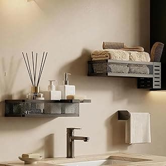 PUSDON Metal Wall Hanging Basket 2 Packs DIY Suitable for Multiple Scenes - Middle Black Netting Suit