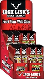 Jack Link'sJalapeno Beef & Cheese Combo Bulk Snack Pack, 1.2 oz, 100% Beef Stick and Cheese Stick Made with Real Wisconsin Cheese - 7g Protein 64 Count (pack of 1)