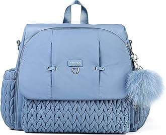 Allie Backpack Stylish Diaper Bag,Travel Baby Bag with Insulated Pockets,Changing Pad, Stroller Clips, Shoulder Strap(Ash Blue)