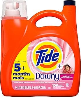 Tide Plus A Touch of Downy Liquid Laundry Detergent, April Fresh Scent, 149 fl oz, 106 Loads, HE Compatible