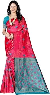 Sugathari Women's Banarasi Saree Pure Kanjivaram Silk Soft new ladies 2024 Design Wear Pattu Sarees Latest Cotton Party Sari collections With Blouse Piece for Wedding sadi (P-196)