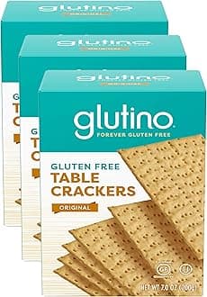 Gluten Free Table Crackers, Premium Squares, Original, 7 oz (Pack of 3)