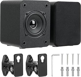 Saiyin Wall Mount Passive Speakers, Indoor Rear Surround Sound Speakers, Stereo Speakers for Midrange & High-Frequency, Passive Bookshelf Speakers for Home Theater, Receiver or Amplifier Required